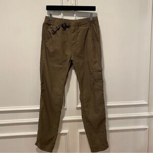 prAna Pants Men's Small Brown Standard Fit Cargo Elastic Waist Climbing Hiking